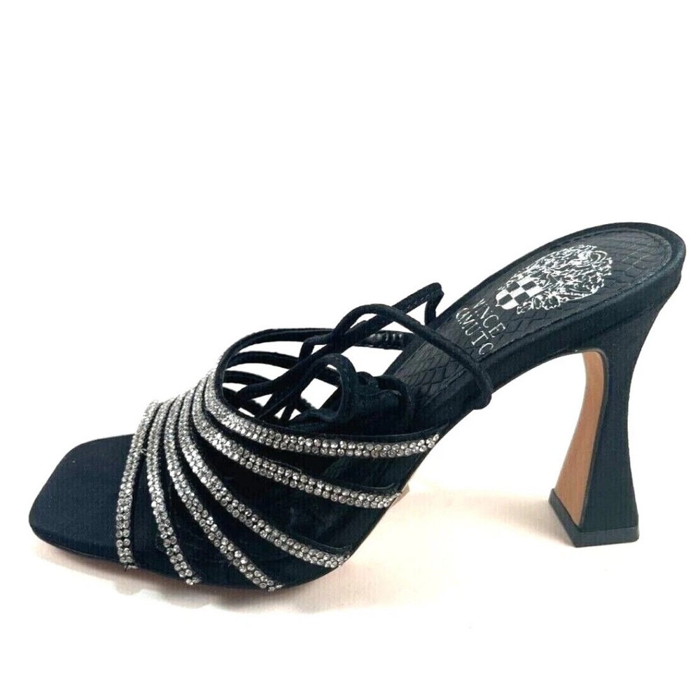 Vince Camuto Rebitin Black Lux Kid Suede with Rhinestone